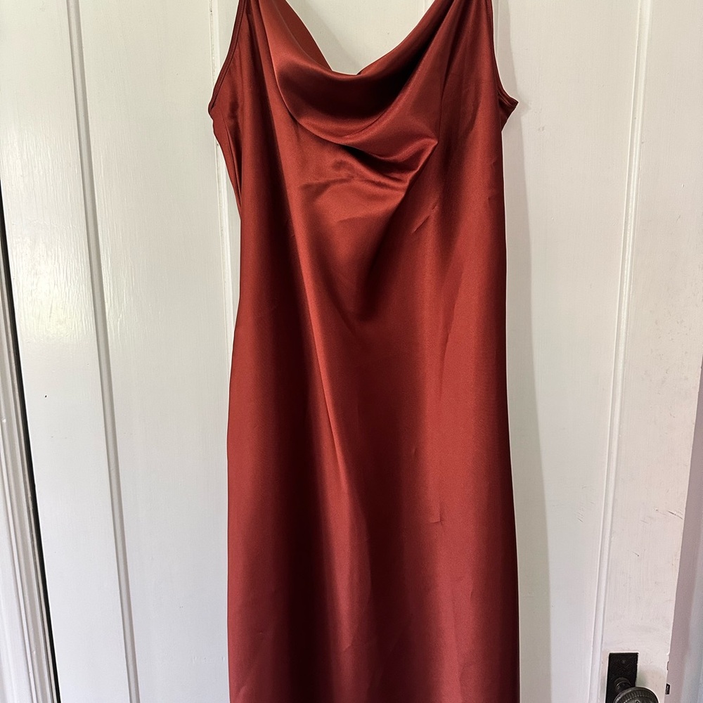 Elegant Red Satin Dress